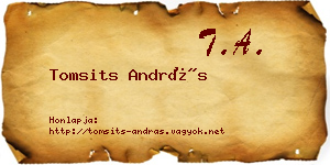 Tomsits András névjegykártya