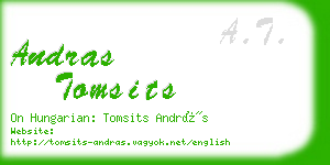 andras tomsits business card
